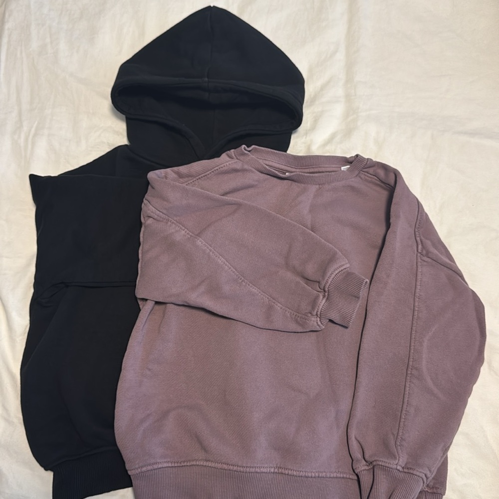Zara hoodie and crewneck sweatshirts, both size 4-5